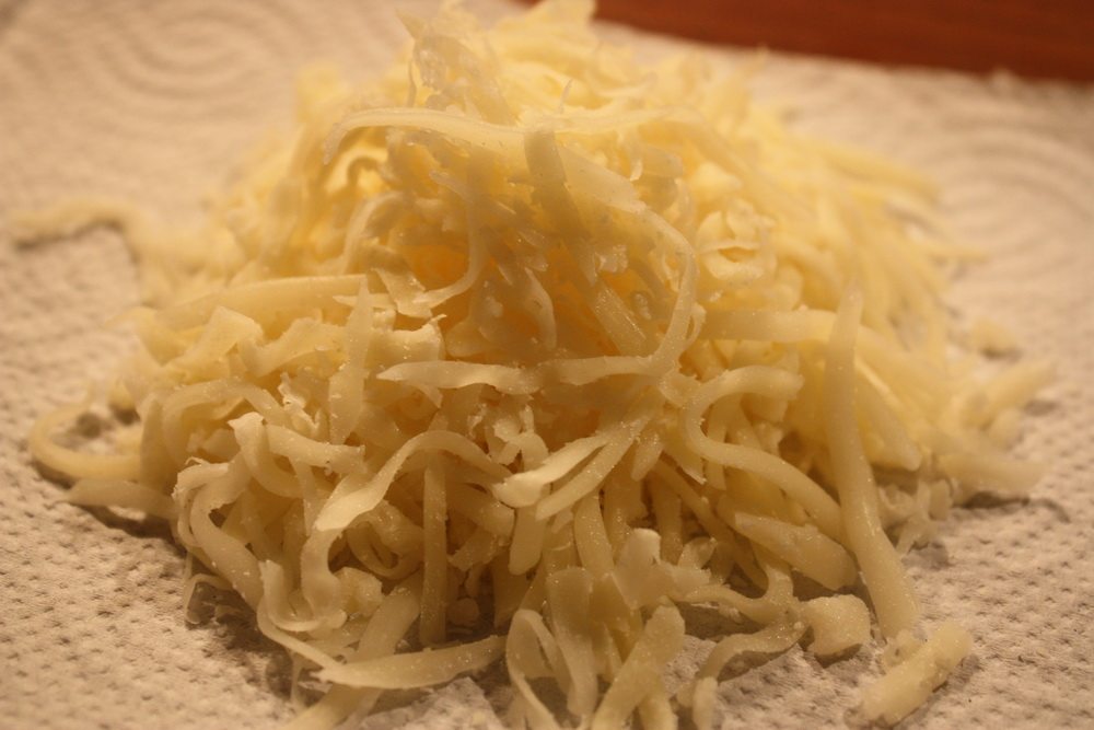 grated mozzarella chese ready for lasagne