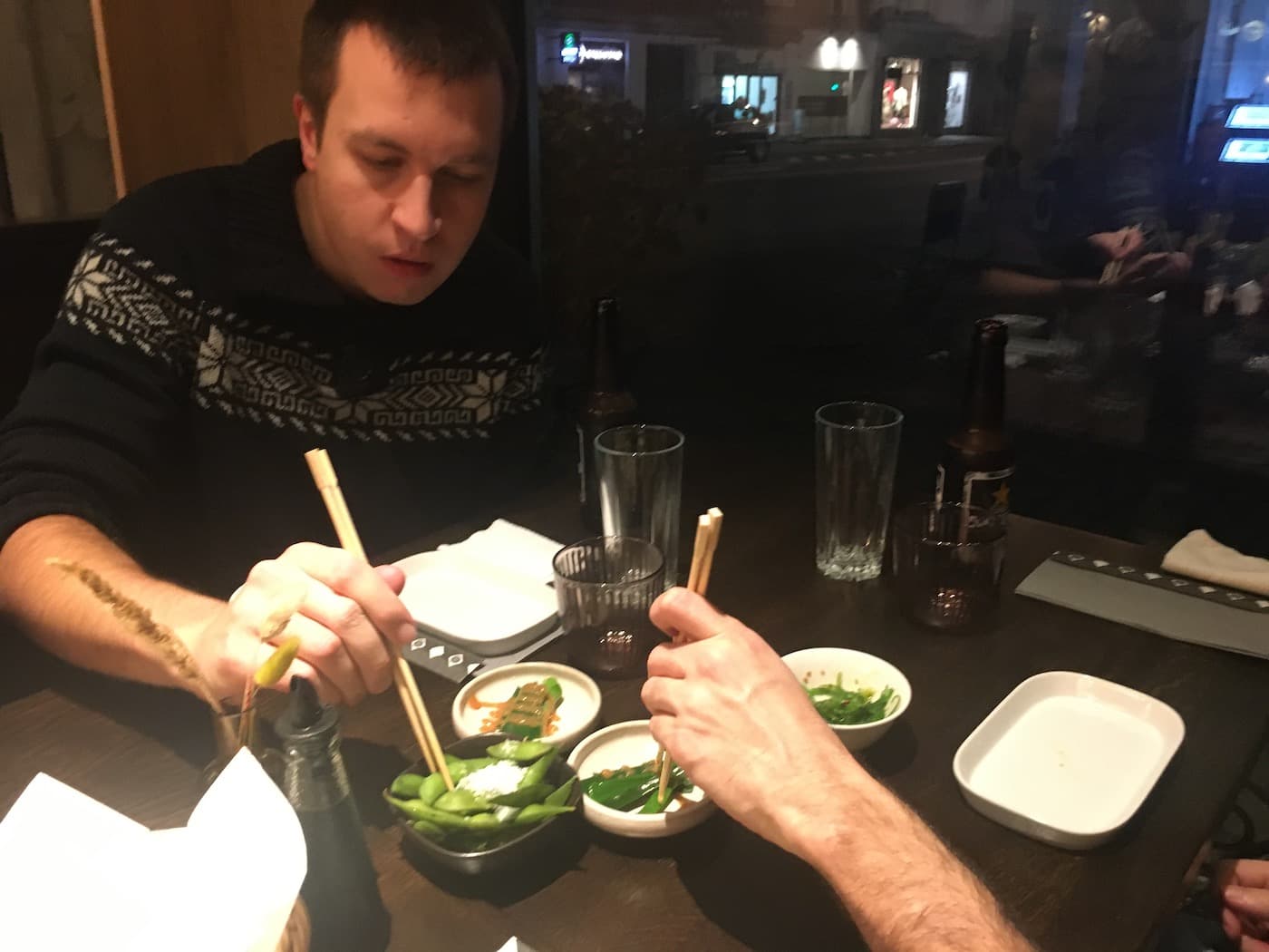 Andrii eating sushi frederiksberg march 2020