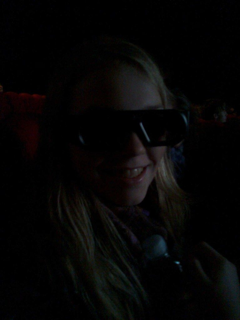 Ida at the cinema with 3D glasses 2010