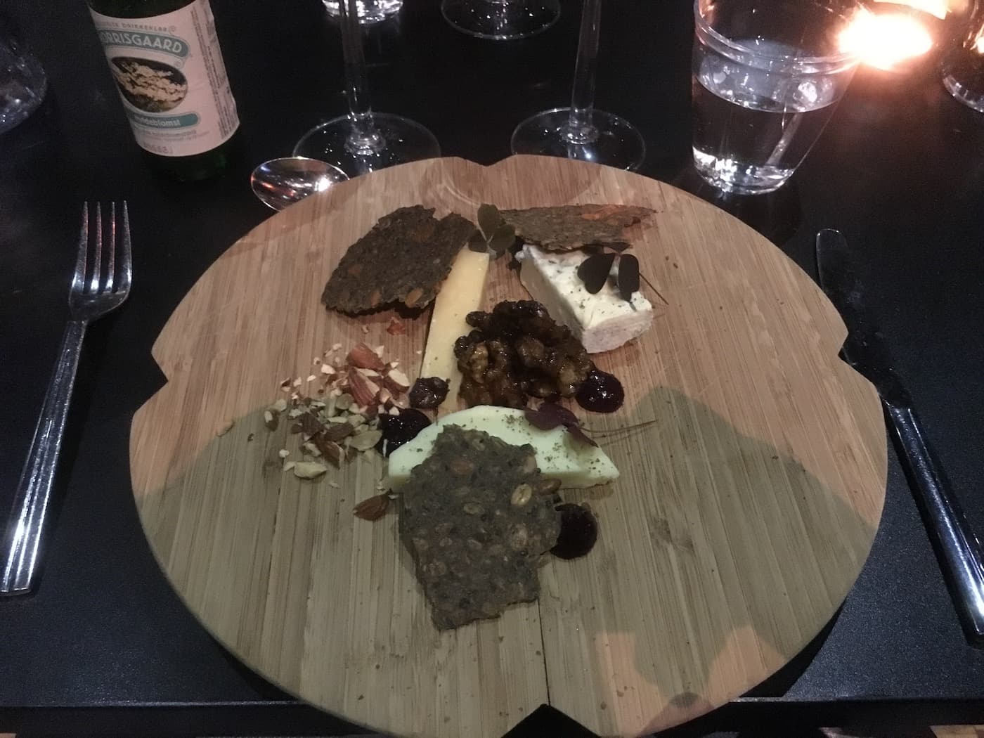 Cheese board at restaurant ofelia in copenhagen