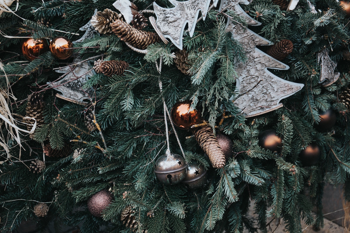 christmas decorations on a tree