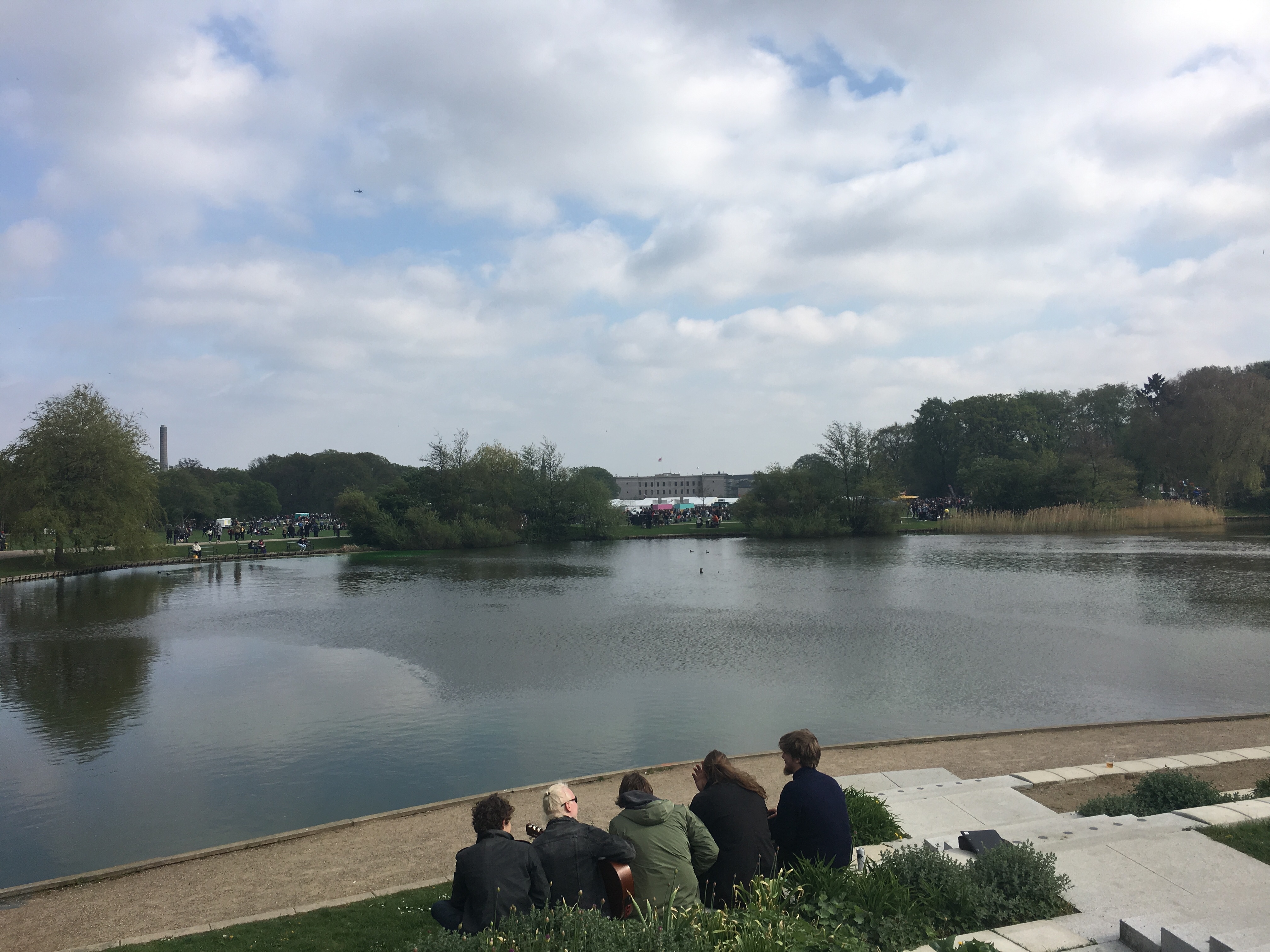 Lake and people in fælledparken cph 19