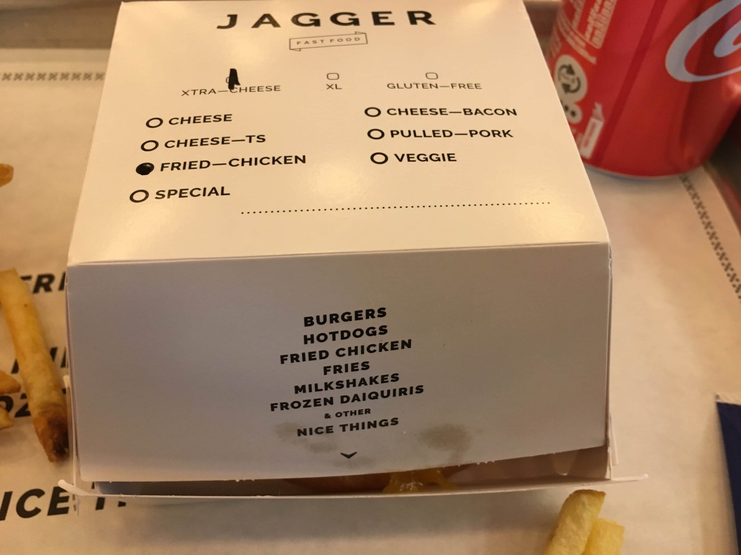 Jagger burger box with chicken in cph 2018