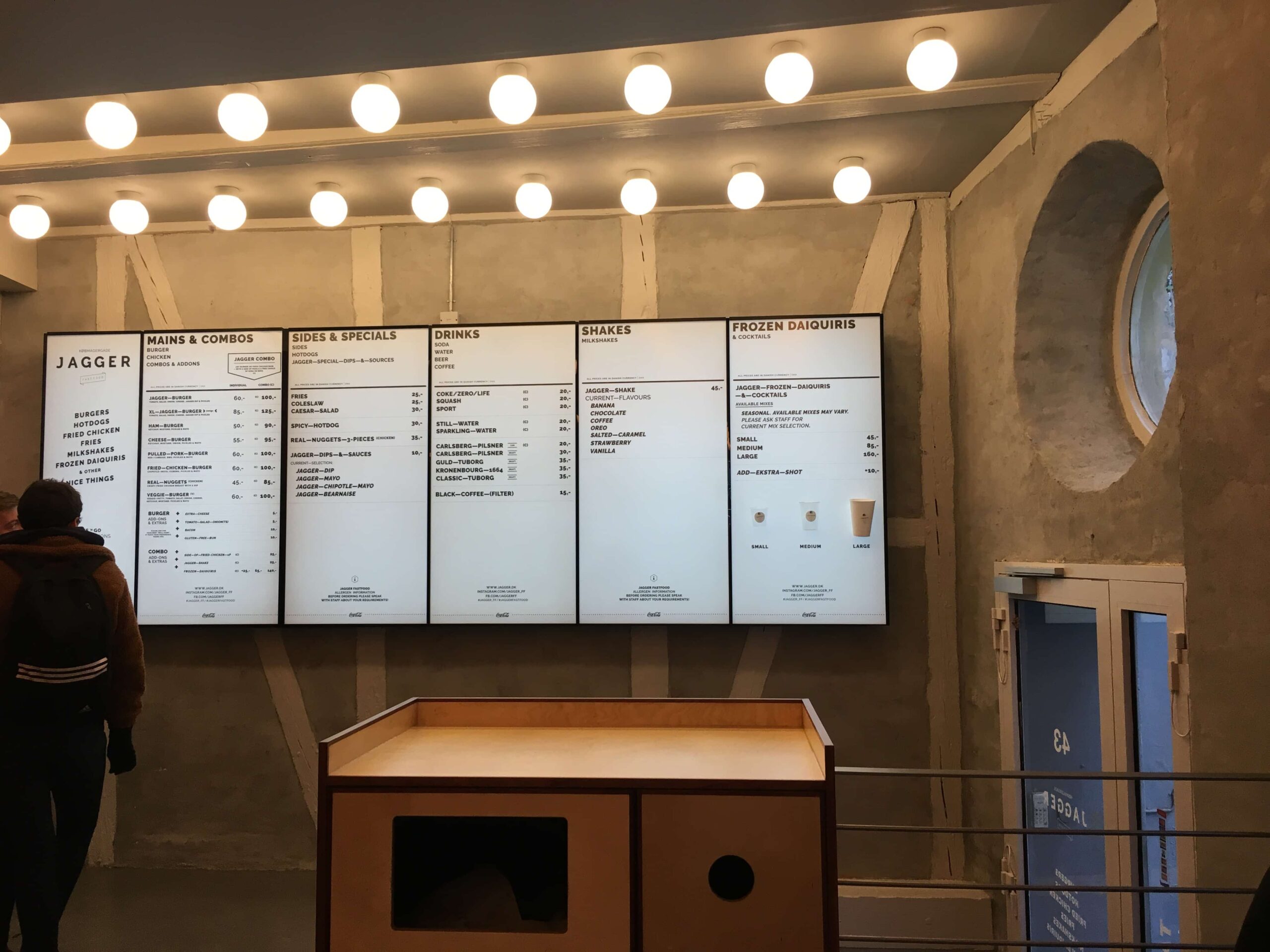 Jagger burger menu in copenhagen city center 2018