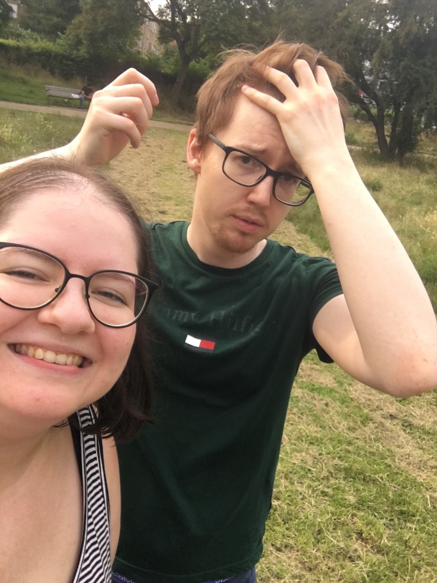 Matt and Leah in a park 2021