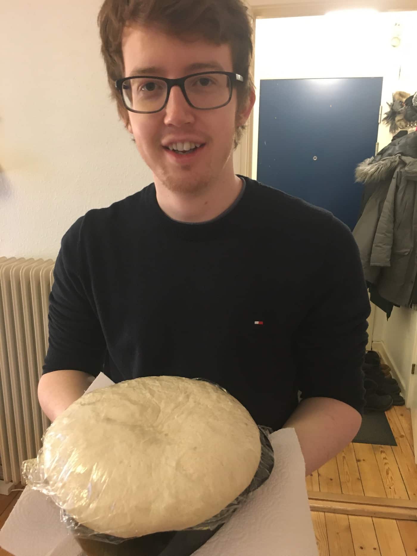 Matt is making a dough for pizza march 2020
