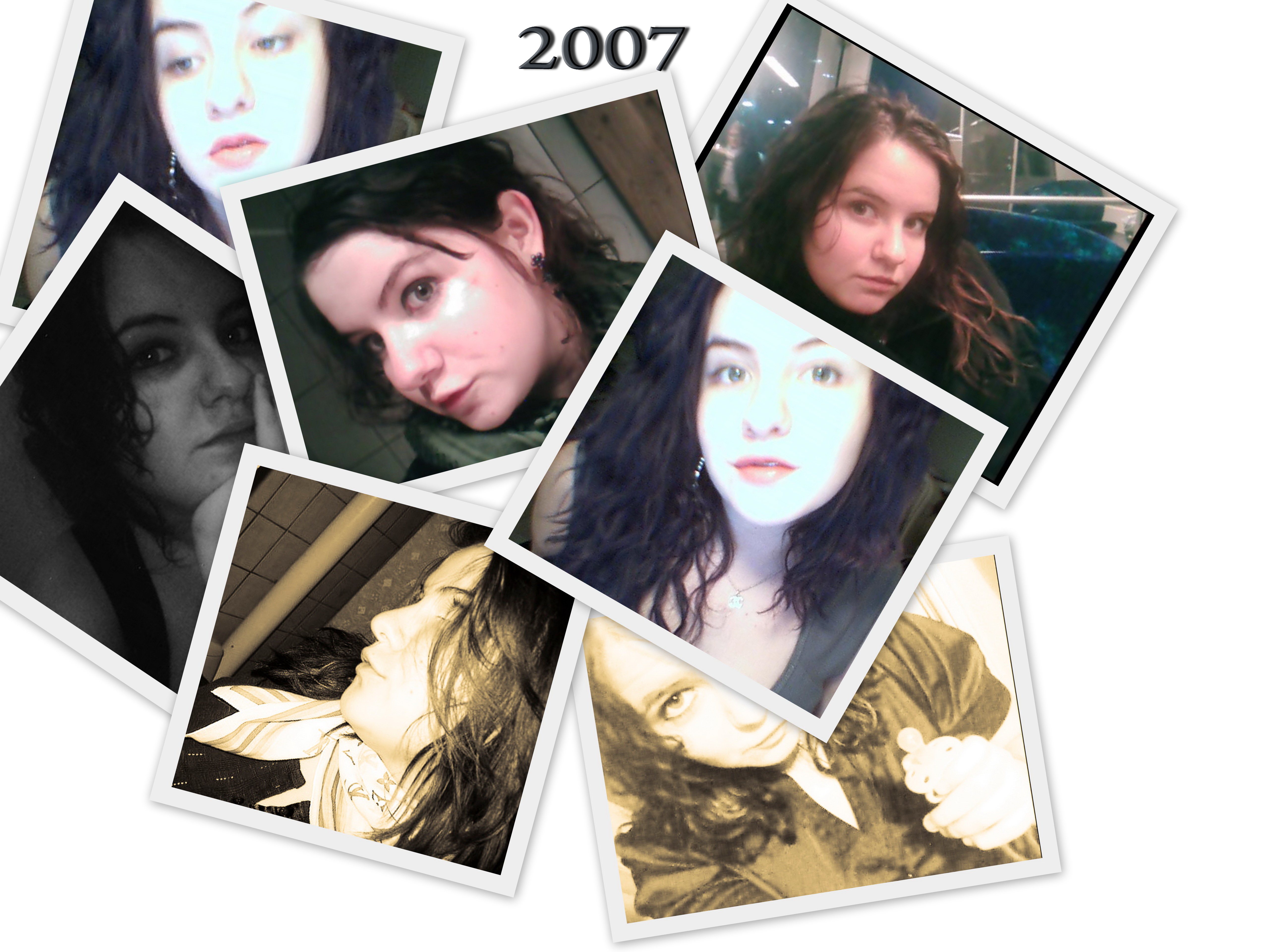 photo collage of leah salazar from 2007