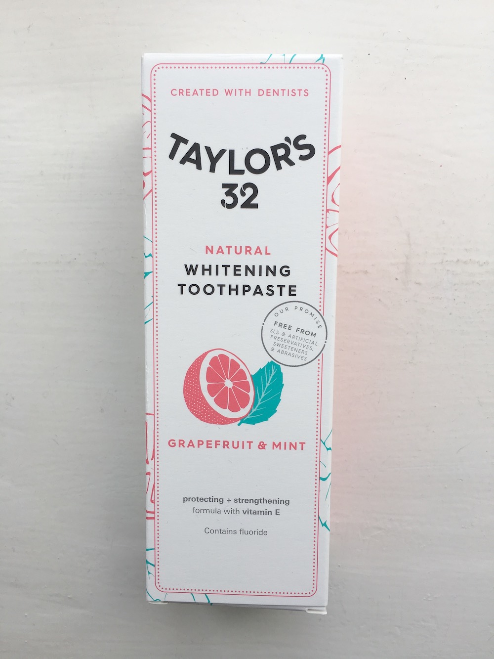 Taylor's 32 toothpaste grapefruit and mint