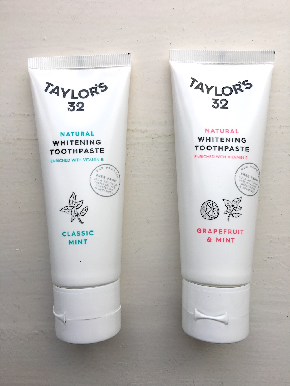 Taylor's 32 whitening toothpaste classic mint and grapefruit and mint