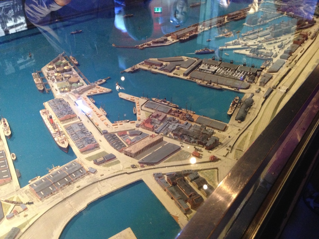 a model of copenhagen free harbor at maritime museum of denmark 2015