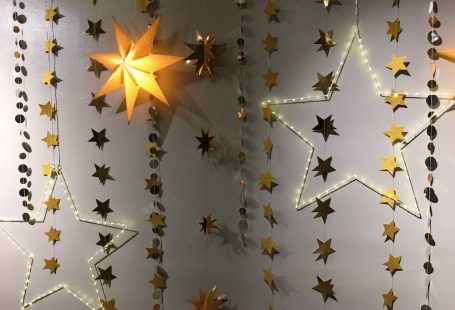 christmas stars on wall