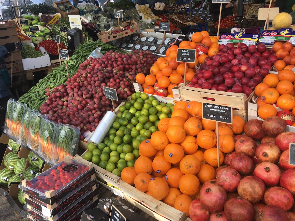 fruit market in copenhagen at torvehallerne march 2021