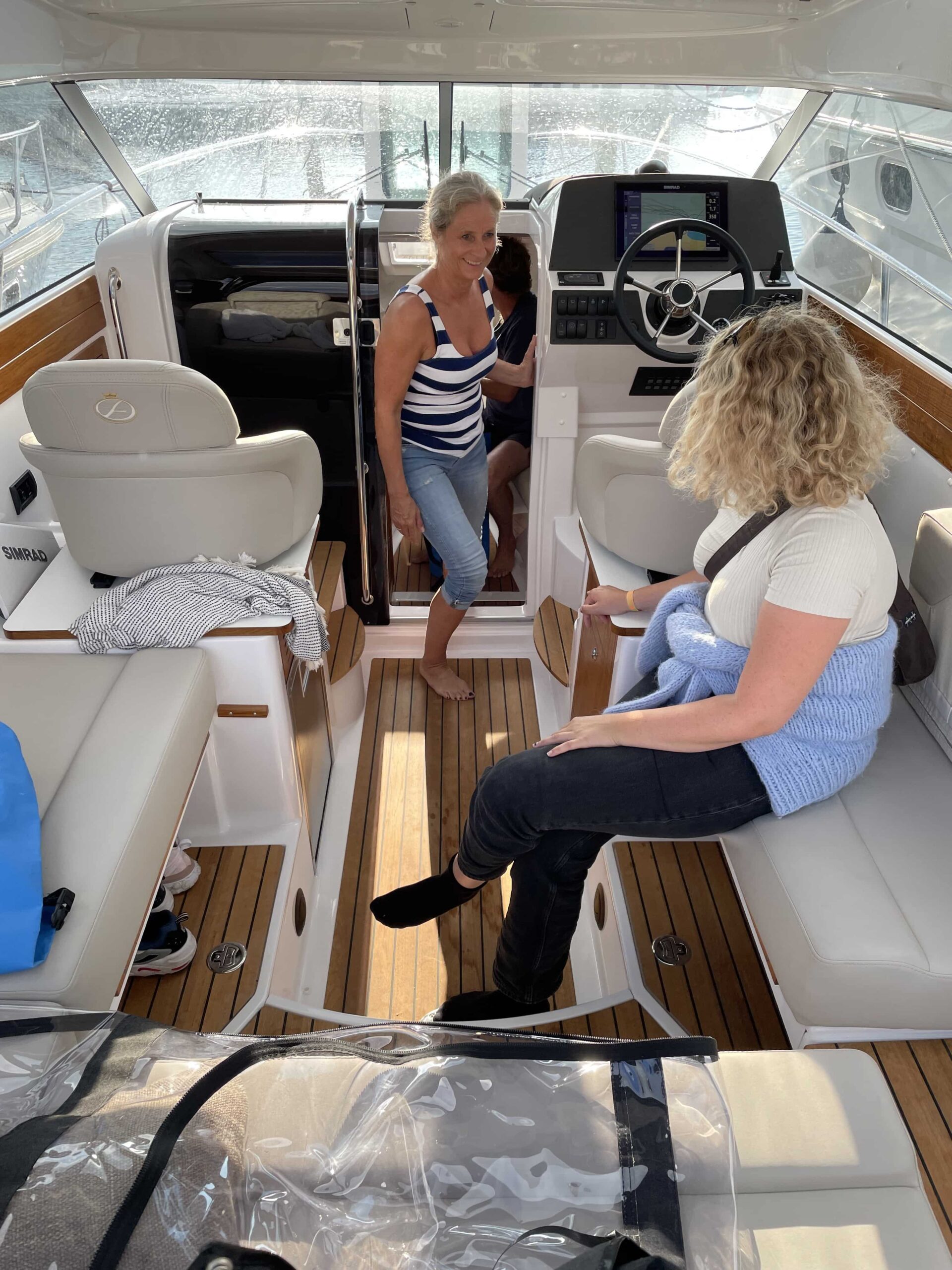 godmom and godsister on the little boat