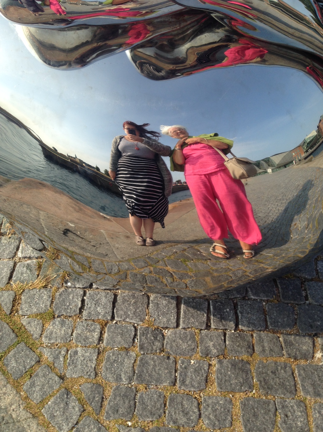 grandma and me at the little merman statue helsingør 2015