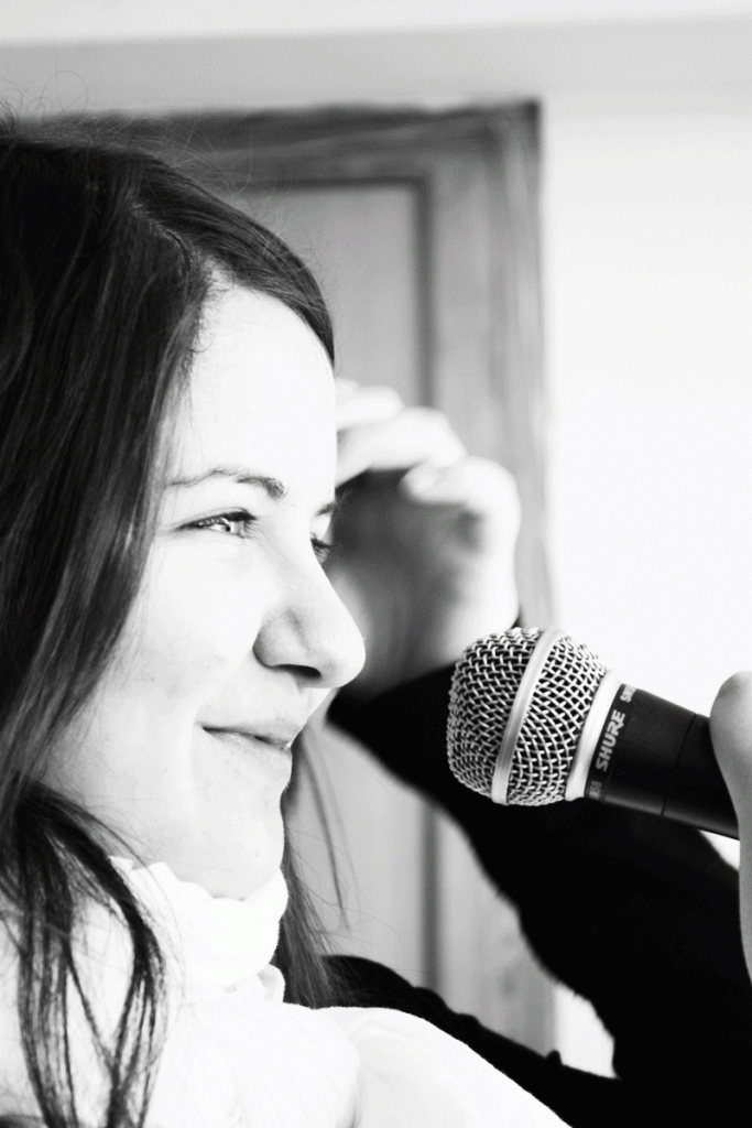 leah sephira salazar and a microphone 2010