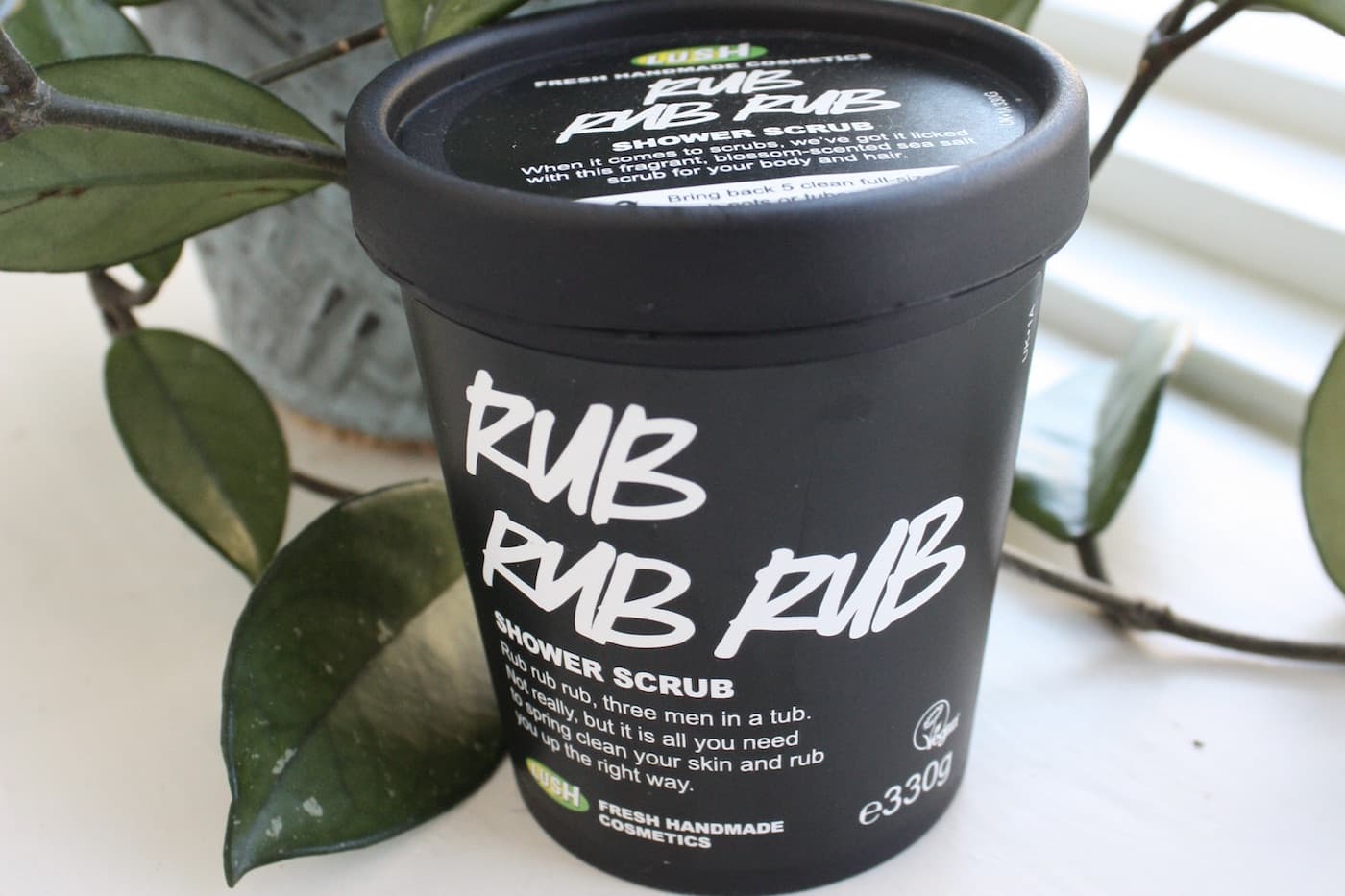 rub rub rub shower scrub container lush