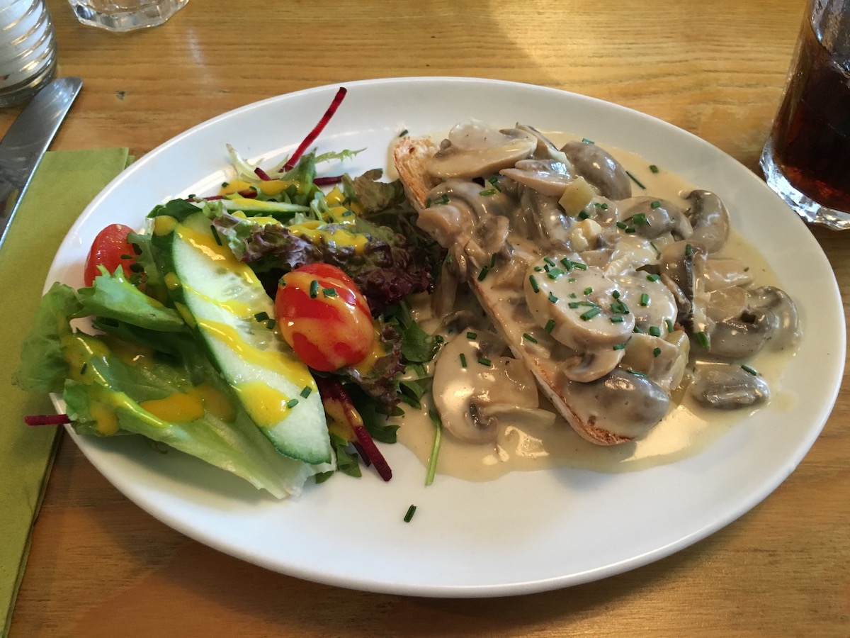 Mushroom toast for dinner at Salt Bar macclesfield